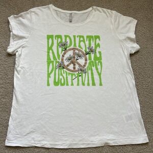✨RADIATE POSITIVITY RADIATE Hippie Kindness Peace Tee T-Shirt Graphic XL